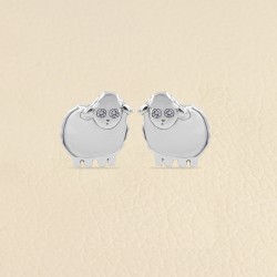 Cute Sheep Studs, Animal Earrings, 18k Gold Earrings, Sterling Silver Studs, Diamond Sheep Studs, Beautiful Earrings for Girls