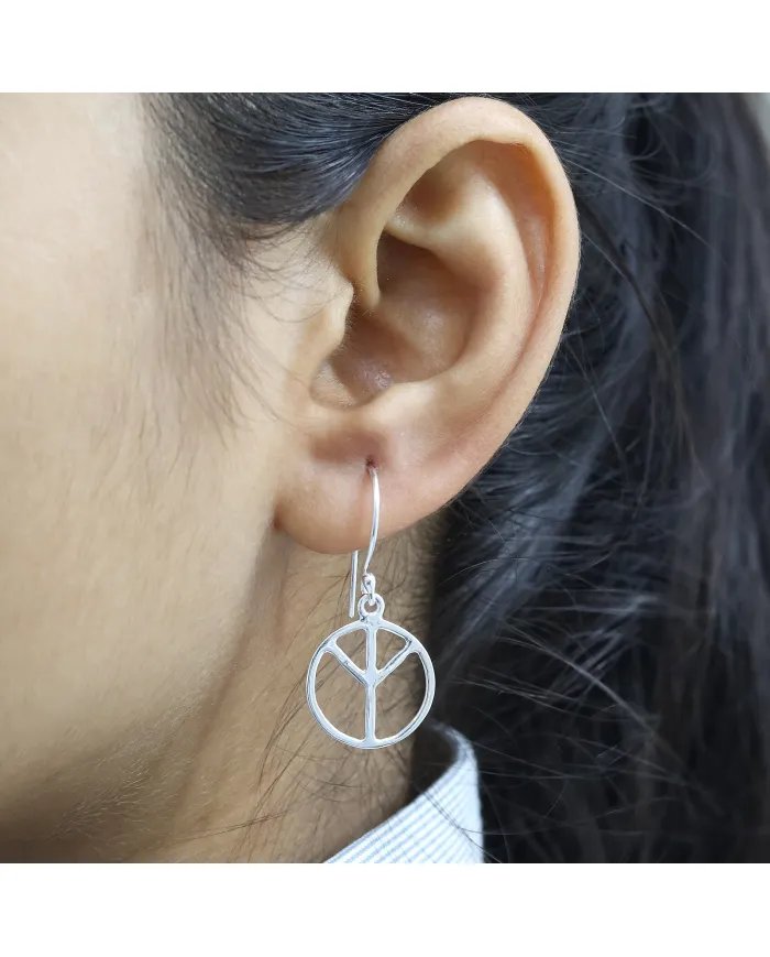 Handcrafted 925 Sterling Silver Dangle Earrings – Statement Hook Earrings Without Gemstones