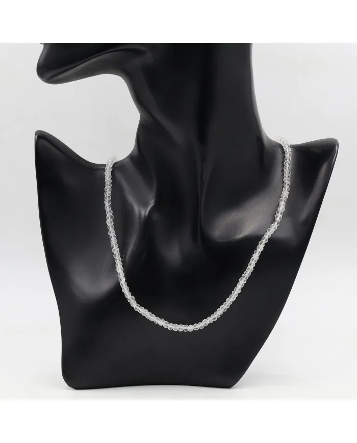 Natural Crystal Beads Necklace - Sterling Silver Handmade Choker Jewelry for Women