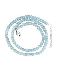 Larimar Choker Necklace - Sterling Silver Handmade Pretty Beads Necklace for Gift