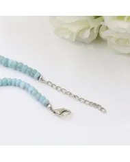 Larimar Choker Necklace - Sterling Silver Handmade Pretty Beads Necklace for Gift