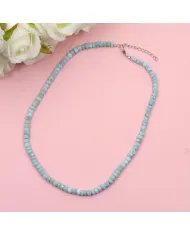 Larimar Choker Necklace - Sterling Silver Handmade Pretty Beads Necklace for Gift