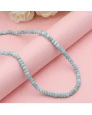 Larimar Choker Necklace - Sterling Silver Handmade Pretty Beads Necklace for Gift