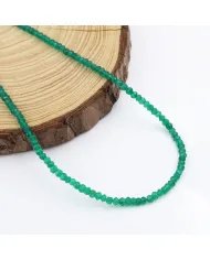 Green Onyx Necklace - Sterling Silver Handmade Choker Beads Versatile Necklace for Her