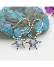 Handmade Larimar Dangle Earrings – Sterling Silver Gemstone Jewelry for Women