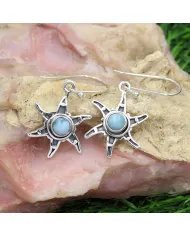 Handmade Larimar Dangle Earrings – Sterling Silver Gemstone Jewelry for Women