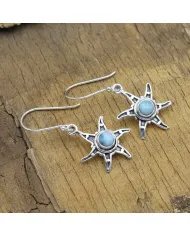 Handmade Larimar Dangle Earrings – Sterling Silver Gemstone Jewelry for Women