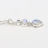 Moonstone Pendant, Three Stone Pendant, Sterling Silver Pendant, Pendant with Chains, June Birthstone, Charm Necklaces for Women