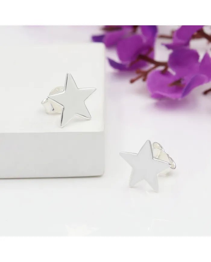 Star Studs Handmade Sterling Silver for Women Minimalist Jewelry