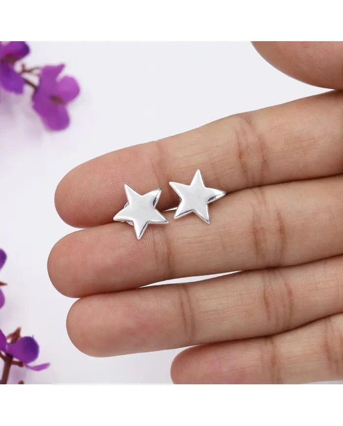 Star Studs Handmade Sterling Silver for Women Minimalist Jewelry