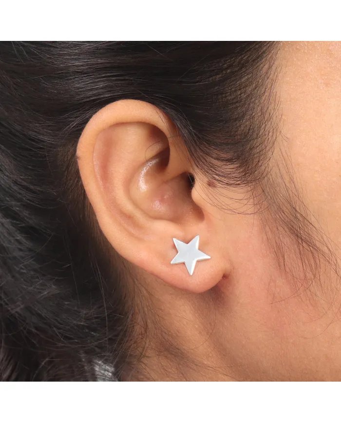 Star Studs Handmade Sterling Silver for Women Minimalist Jewelry