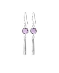 Amethyst Earrings Sterling Silver Handmade Jewelry | February Birthstone Studs | Gift for Her