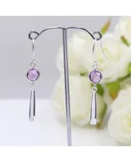 Amethyst Earrings Sterling Silver Handmade Jewelry | February Birthstone Studs | Gift for Her