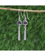Amethyst Earrings Sterling Silver Handmade Jewelry | February Birthstone Studs | Gift for Her