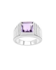 Handmade Amethyst Ring - 925 Sterling Silver Statement Ring for Her & Him