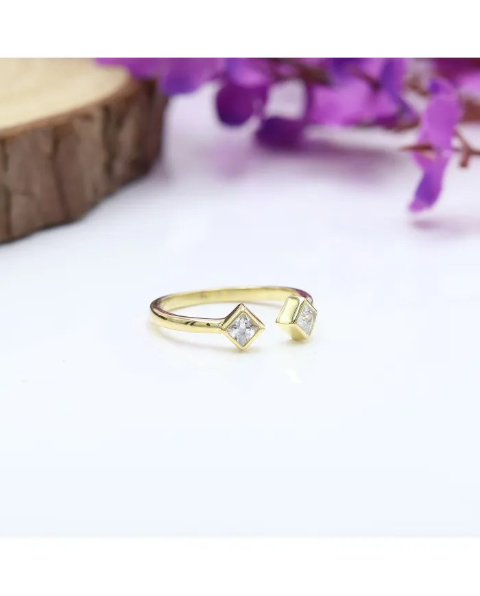 Swarovski Crystal Cuff Ring – Gold Plated 925 Sterling Silver