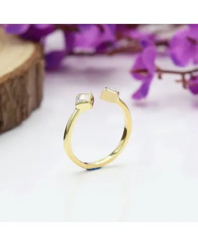 Swarovski Crystal Cuff Ring – Gold Plated 925 Sterling Silver