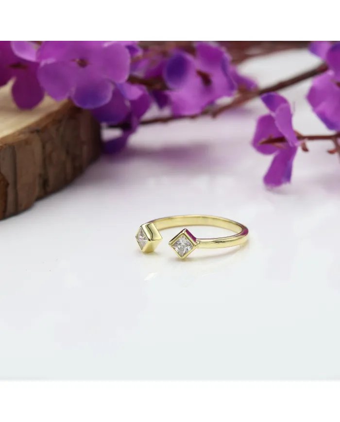 Swarovski Crystal Cuff Ring – Gold Plated 925 Sterling Silver