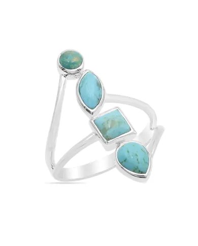 Arizona Turquoise Handmade Ring - Sterling Silver Statement Vintage Jewelry for Her