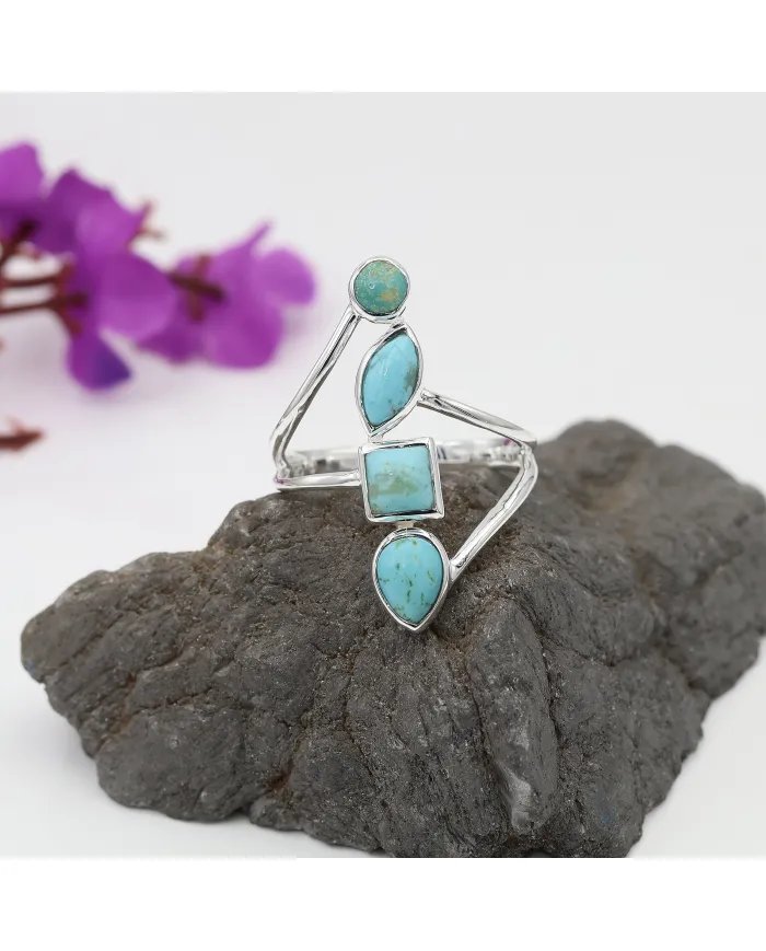 Arizona Turquoise Handmade Ring - Sterling Silver Statement Vintage Jewelry for Her