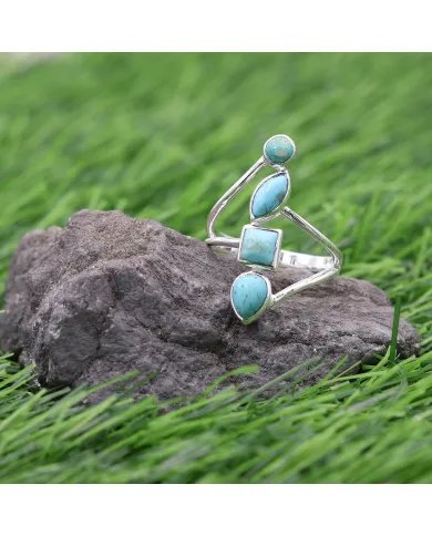 Arizona Turquoise Handmade Ring - Sterling Silver Statement Vintage Jewelry for Her