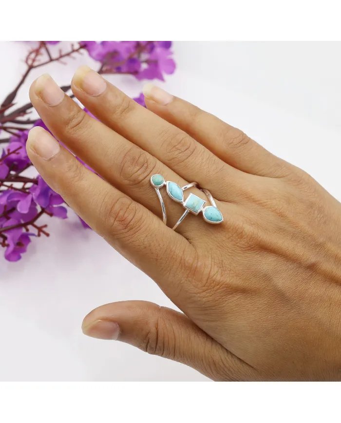 Arizona Turquoise Handmade Ring - Sterling Silver Statement Vintage Jewelry for Her