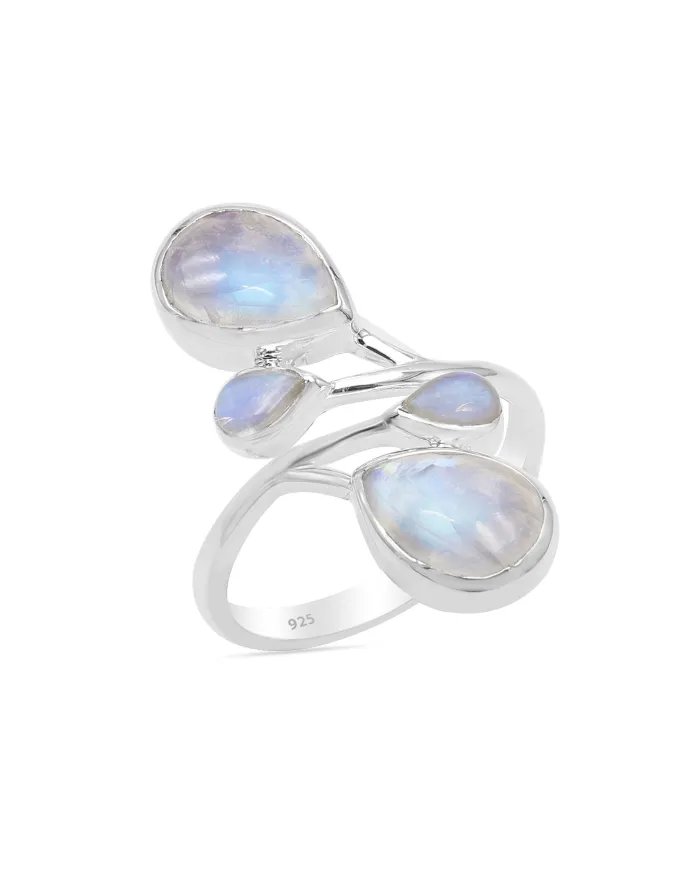 Moonstone Handmade Ring – Sterling Silver Dainty Statement Ring for Women