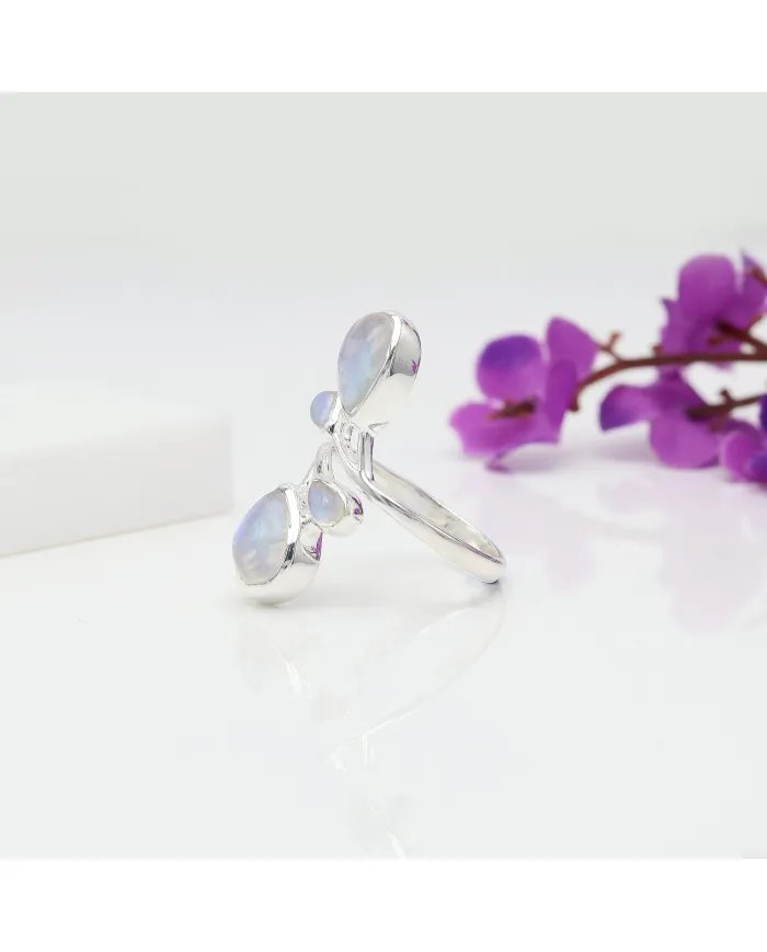 Moonstone Handmade Ring – Sterling Silver Dainty Statement Ring for Women