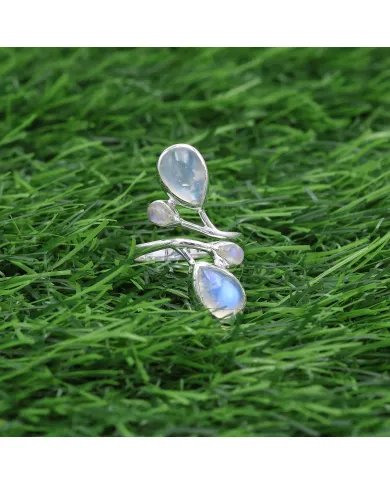 Moonstone Handmade Ring – Sterling Silver Dainty Statement Ring for Women