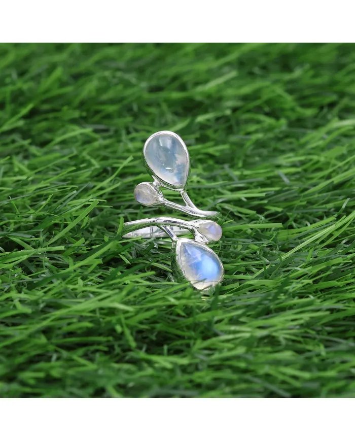 Moonstone Handmade Ring – Sterling Silver Dainty Statement Ring for Women
