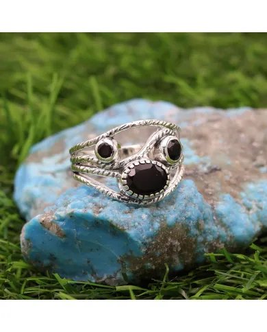 Black Onyx Ring - 925 Sterling Silver Handmade Jewelry