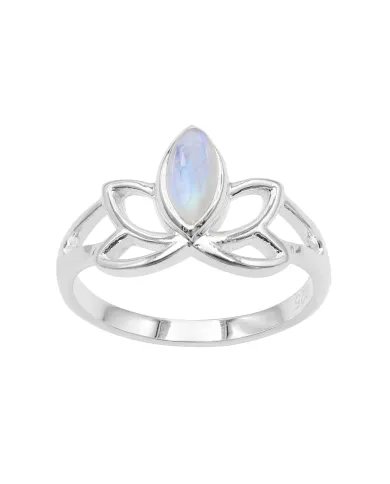 Handmade Moonstone Ring - Sterling Silver Flower Design, Statement Jewelry for Women
