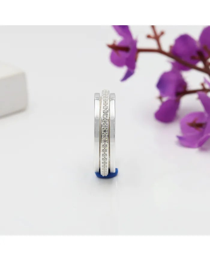 Swarovski Crystal Spinner Ring - Handmade Sterling Silver Gemstone Jewelry