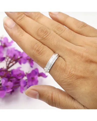 Swarovski Crystal Spinner Ring - Handmade Sterling Silver Gemstone Jewelry