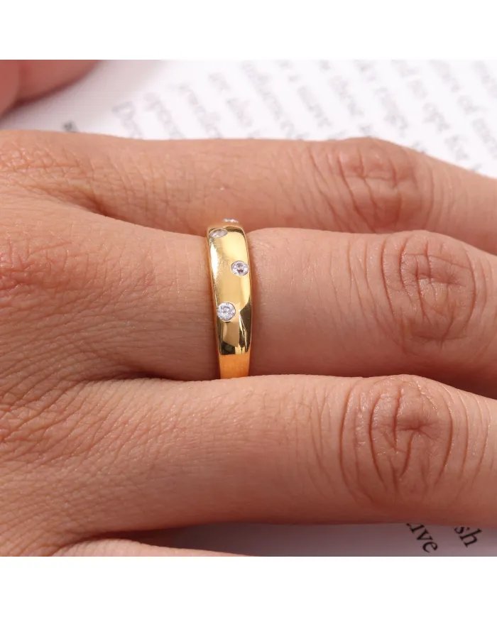 Diamond Ring, Engagement Ring, Space Diamond Ring, Eternity Ring, Gold Wedding Band, Dainty Promise Ring, Girls Engagement Ring