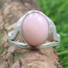 Natural Pink Opal Ring, Sterling Silver Ring, Peruvian Pink Opal Ring, Statement Ring, Oval Cabochon Opal Ring, Gifts for Her