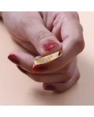 Sprinkler Diamond 925 Sterling Silver Gold Plated Handmade Ring