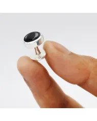 Black Onyx Gemstone Shirt Button - Handmade Sterling Silver Men’s Accessory