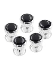 Black Onyx Gemstone Shirt Button - Handmade Sterling Silver Men’s Accessory