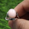 Natural Pink Opal Ring, Sterling Silver Ring, Peruvian Pink Opal Ring, Statement Ring, Oval Cabochon Opal Ring, Gifts for Her