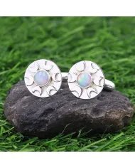 Ethiopian Opal Cufflinks - 925 Sterling Silver Men’s Luxury Accessories