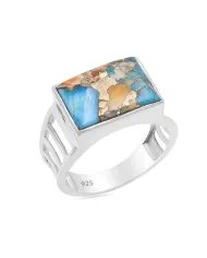 Lapis Lazuli Statement Ring - Sterling Silver Men's Handmade Jewelry