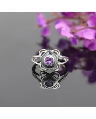 Amethyst Ring in Sterling Silver - Handmade Birthstone Jewelry for Her