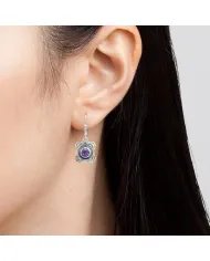 Amethyst Dangle Earrings - Sterling Silver Handmade  Jewelry