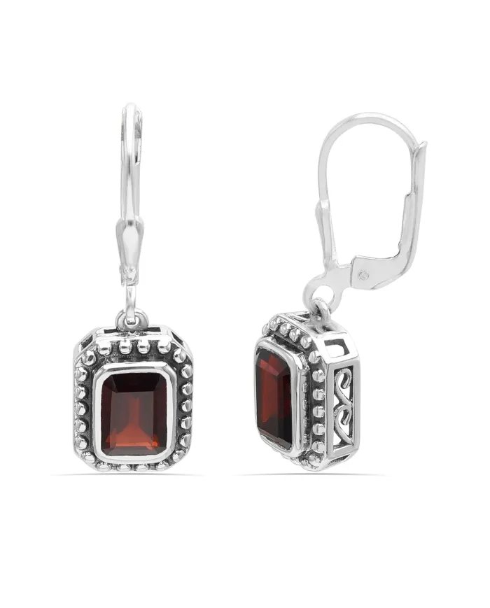 Garnet Earrings - Handmade Sterling Silver Boho Versatile Jewelry for Women