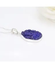 Lapis Lazuli Pendant - Sterling Silver Lord Ganesha Pendant for Her & Him