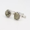 Pyrite Cufflinks, Men's Cufflinks, 925 Silver Cufflinks, Groomsmen Cufflinks, Golden Cufflinks, 14x14mm Round Shirt Cufflinks