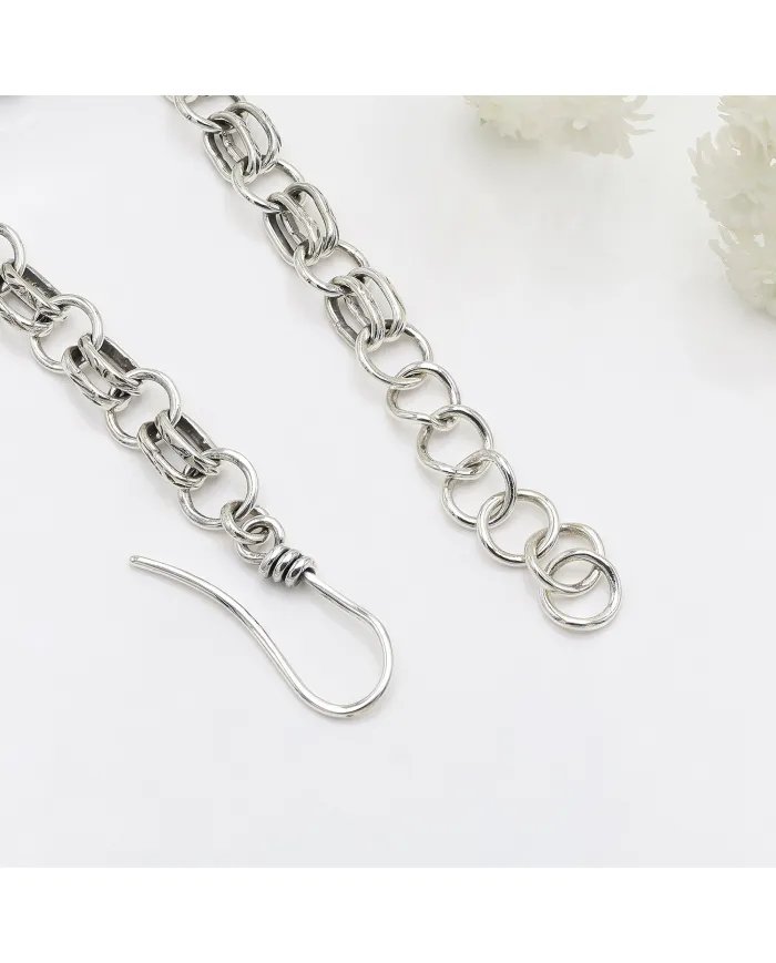 Natural Larimar Bracelet - Sterling Silver Handmade Unique Jewelry