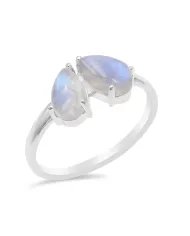 Rainbow Moonstone Ring - 925 Sterling Silver Handmade Jewelry for her