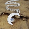 Half Moon Pendant, Charm Pendant, 925 Silver Pendant, Moonstone Pendant, Pendant with Chain, Love Pendant, Crescent Moon Pendant